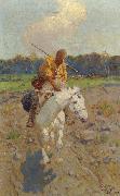Franz Roubaud The Return from the Hunt Spain oil painting artist
